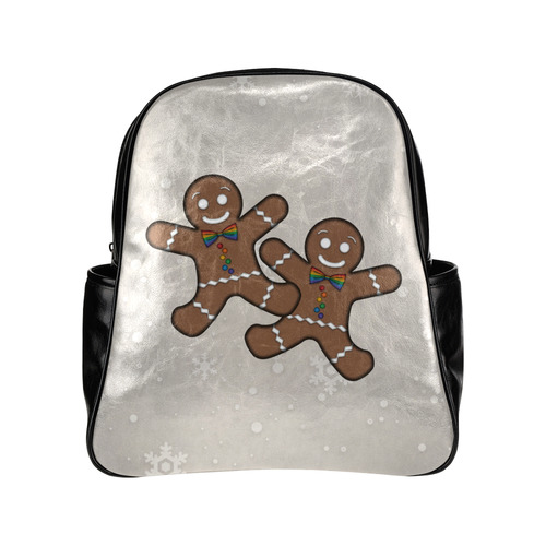 Gingerbread Couple Gay Pride Multi-Pockets Backpack (Model 1636)
