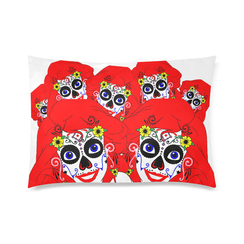 sugar skull ariel mermaid Custom Zippered Pillow Case 20"x30" (one side)