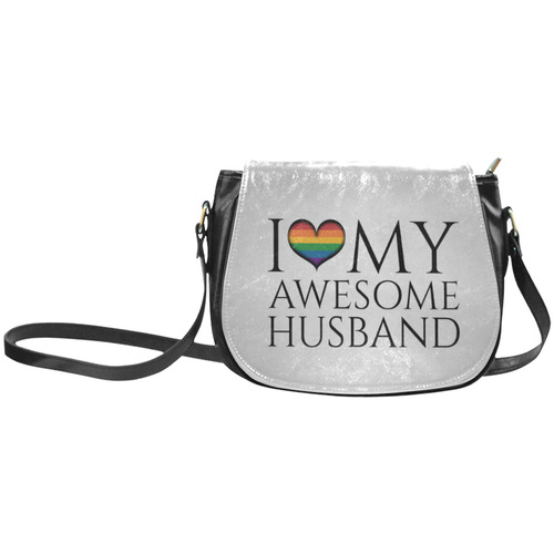 I Heart My Awesome Husband Classic Saddle Bag/Large (Model 1648)