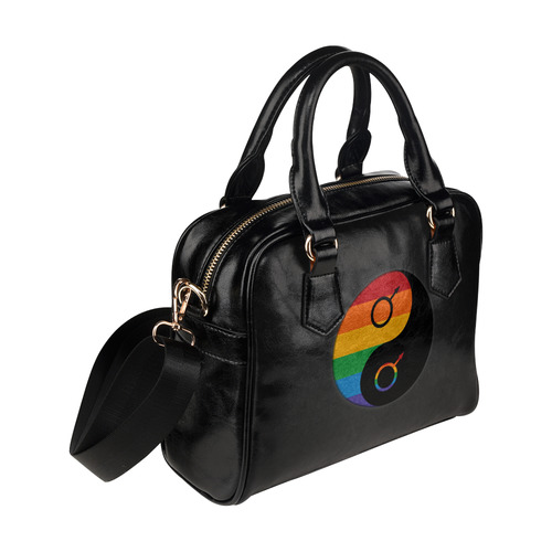 Gay Pride Yin and Yang Shoulder Handbag (Model 1634)