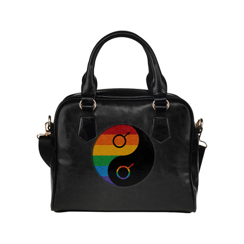 Gay Pride Yin and Yang Shoulder Handbag (Model 1634)