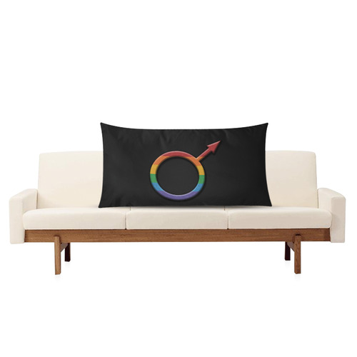 Gay Pride Male Gender Symbol Rectangle Pillow Case 20"x36"(Twin Sides)