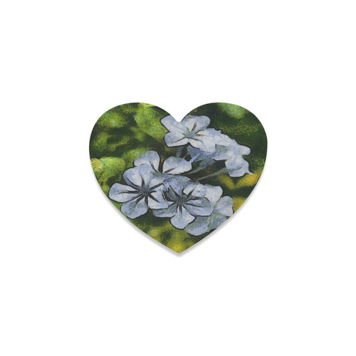 Delicate Plumbago Painted In Van Goch Style Heart Coaster