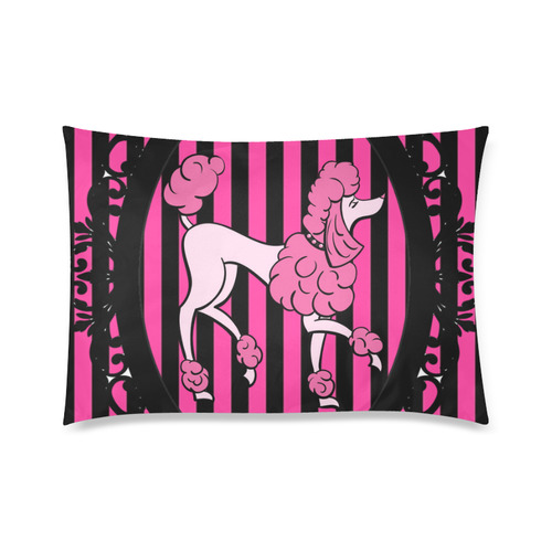 poodle in frame black and pink border Custom Zippered Pillow Case 20"x30" (one side)