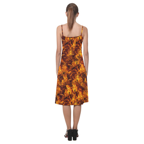 Flaming Fire Pattern Alcestis Slip Dress (Model D05)
