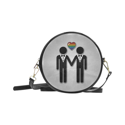 Mr. and Mr. Gay Pride Round Sling Bag (Model 1647)