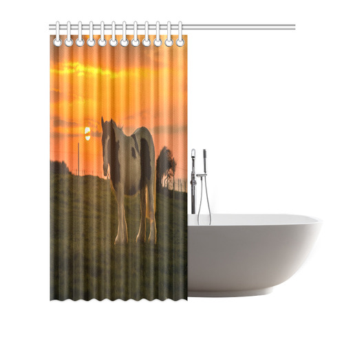 Sunset Horse Shower Curtain 66"x72"