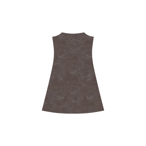Brown Leather-look Crackling Pattern Alcestis Slip Dress (Model D05)