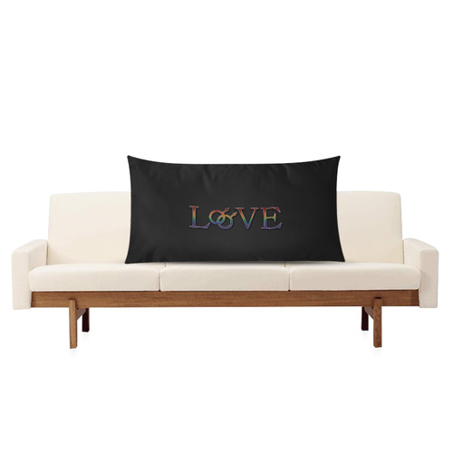 Gay Pride Rainbow love Rectangle Pillow Case 20"x36"(Twin Sides)