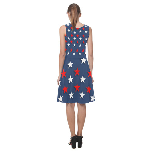 Navy Red White Stars Atalanta Casual Sundress(Model D04)