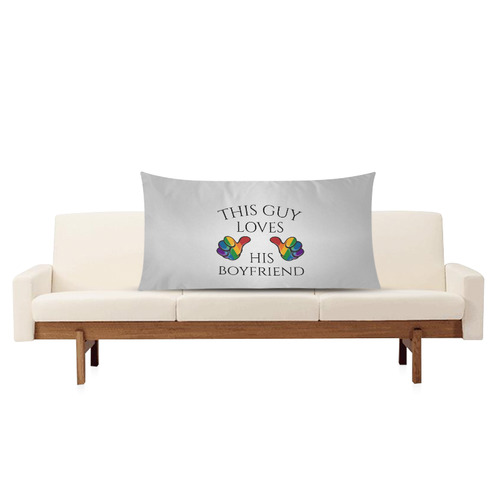 This Guy Loves His Boyfriend Rectangle Pillow Case 20"x36"(Twin Sides)