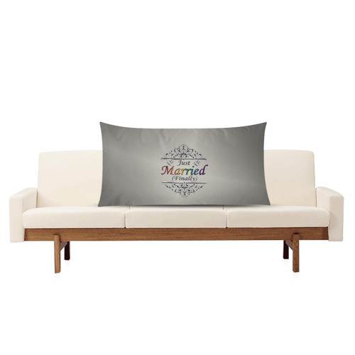 Just Married (Finally) Gay Design Rectangle Pillow Case 20"x36"(Twin Sides)