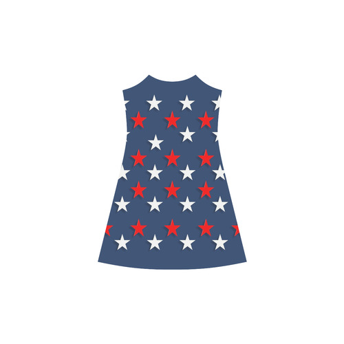 Navy Red White Stars Alcestis Slip Dress (Model D05)