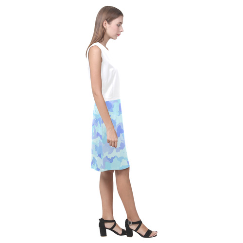 camouflage , aqua Eos Women's Sleeveless Dress (Model D01)