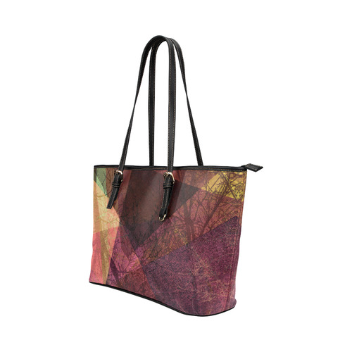 Colorful Pink Purple PATTERN GARDEN NO5L-Design-2_ Leather Tote Bag/Small (Model 1651)