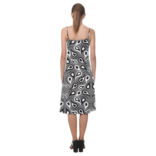 Black And White Paisley Alcestis Slip Dress (Model D05)