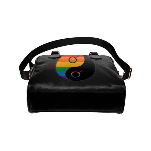 Gay Pride Yin and Yang Shoulder Handbag (Model 1634)