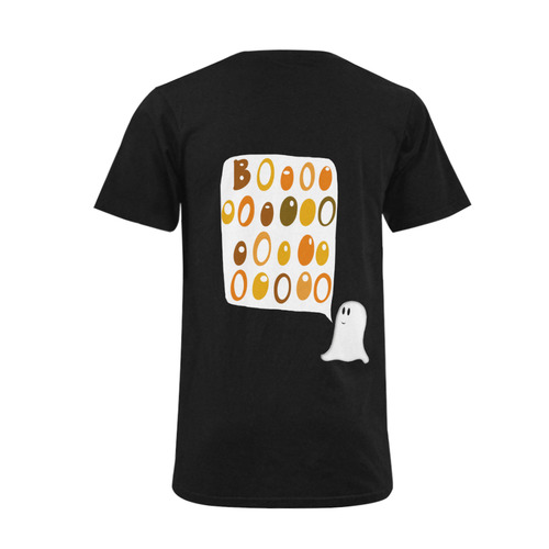 Cute Halloween BOO Ghost Men's V-Neck T-shirt  Big Size(USA Size) (Model T10)