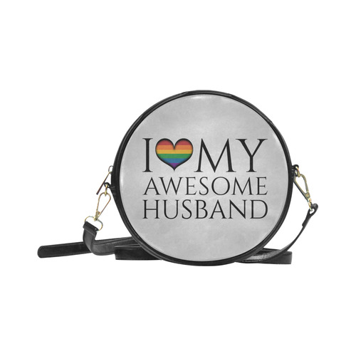 I Heart My Awesome Husband Round Sling Bag (Model 1647)