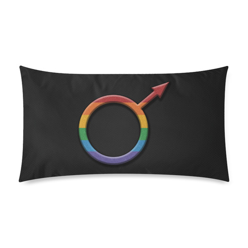 Gay Pride Male Gender Symbol Rectangle Pillow Case 20"x36"(Twin Sides)