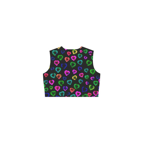 blurry neon hearts Eos Women's Sleeveless Dress (Model D01)