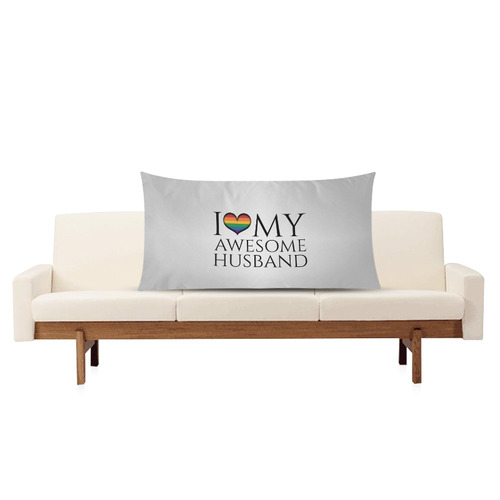 I Heart My Awesome Husband Rectangle Pillow Case 20"x36"(Twin Sides)