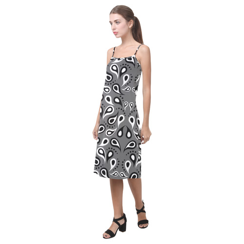 Black And White Paisley Alcestis Slip Dress (Model D05)