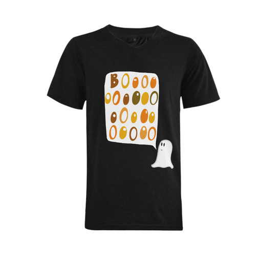 Cute Halloween BOO Ghost Men's V-Neck T-shirt  Big Size(USA Size) (Model T10)