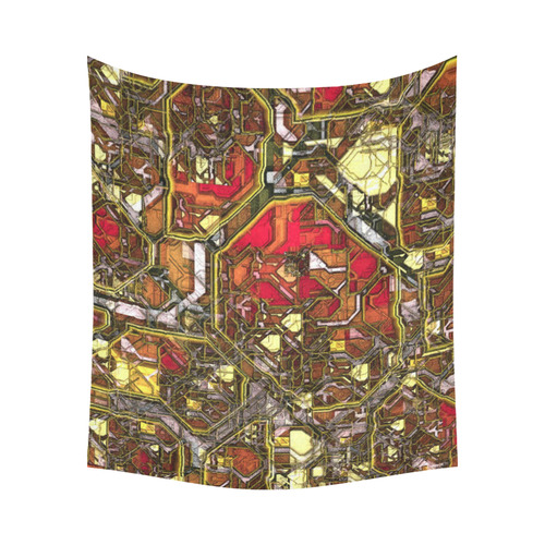 modern steampunk E Cotton Linen Wall Tapestry 60"x 51"