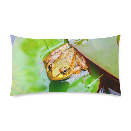 Frog on a Lily-pad Rectangle Pillow Case 20"x36"(Twin Sides)