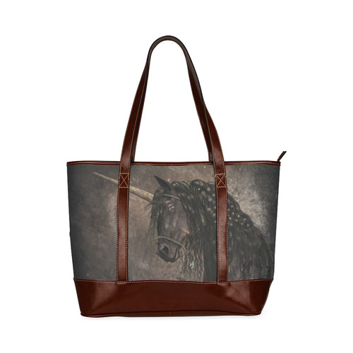 Dreamy Unicorn with brown grunge background Tote Handbag (Model 1642)