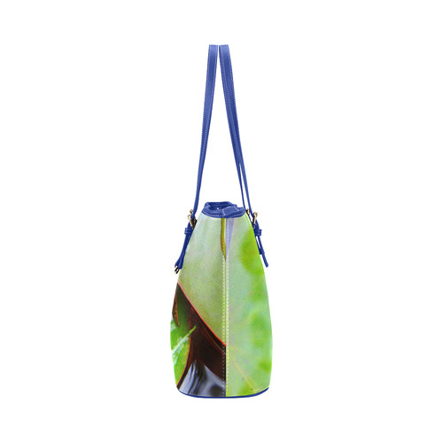 Frog on a Lily-pad Leather Tote Bag/Large (Model 1651)