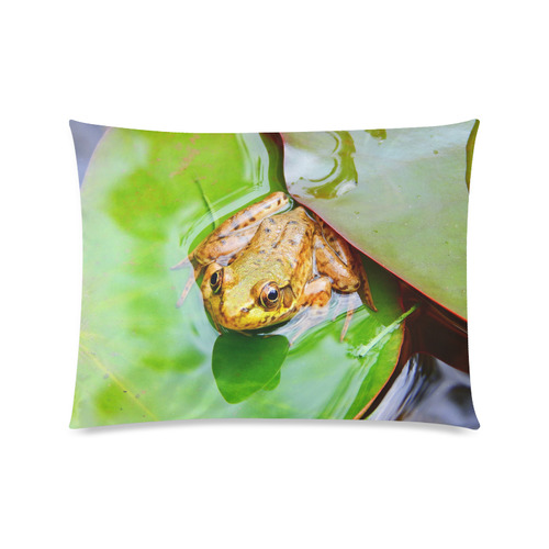 Frog on a Lily-pad Custom Zippered Pillow Case 20"x26"(Twin Sides)
