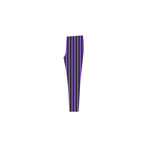 Purple and Black Stripes Cassandra Women's Leggings (Model L01)
