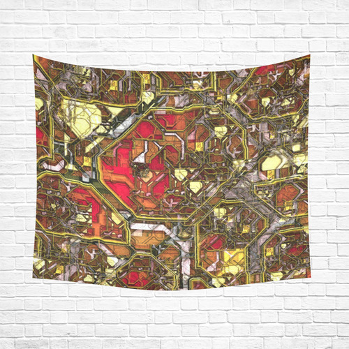 modern steampunk E Cotton Linen Wall Tapestry 60"x 51"