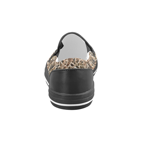 Misty Fur Coral - Jera Nour Men's Slip-on Canvas Shoes (Model 019)