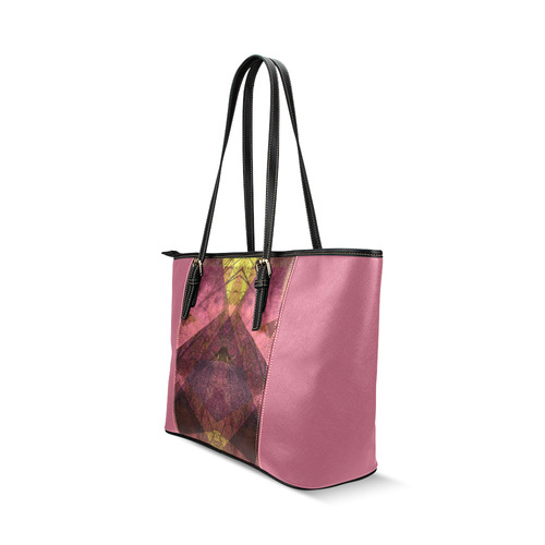 Pink Purple PATTERN GARDEN NO6-Design-9_ Leather Tote Bag/Small (Model 1640)