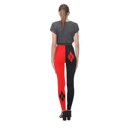 Red & Black Harlequin Cassandra Women's Leggings (Model L01)