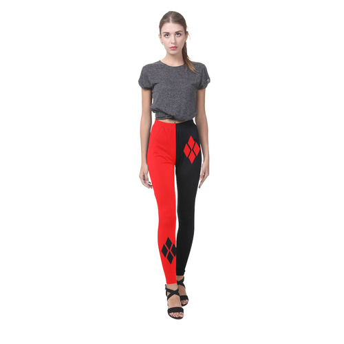 Red & Black Harlequin Cassandra Women's Leggings (Model L01)