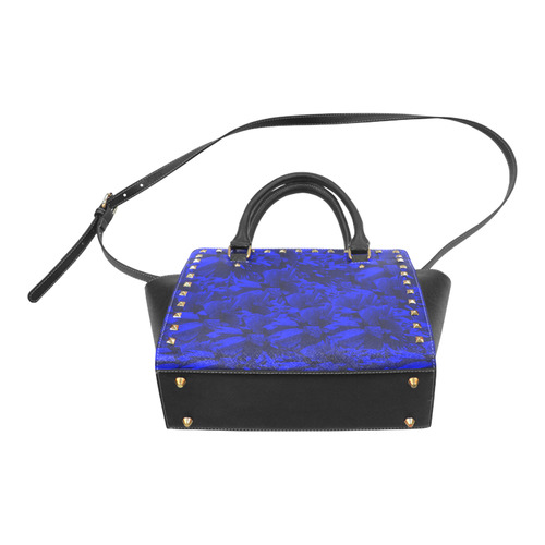 A202 Blue Peaks Abstract Rivet Shoulder Handbag (Model 1645)