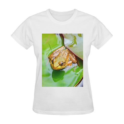 Frog on a Lily-pad Sunny Women's T-shirt (Model T05)