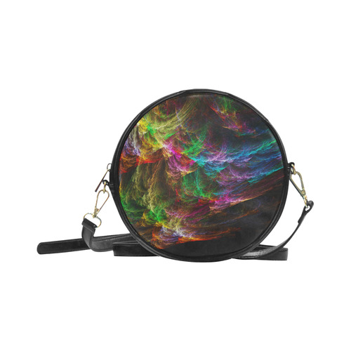 Colorful Abstract Fractal Tornado Round Sling Bag (Model 1647)