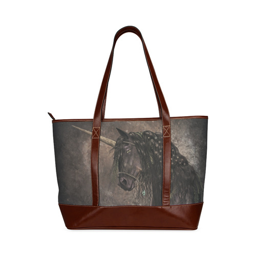 Dreamy Unicorn with brown grunge background Tote Handbag (Model 1642)