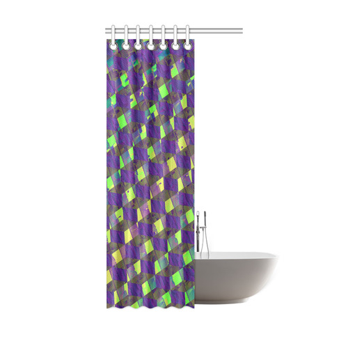 Yellow Blue and Green Colorful Abstract Shower Curtain 36"x72"