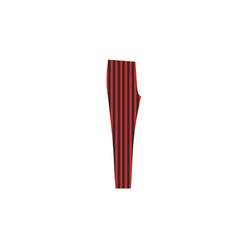 Red and Black Stripes Cassandra Women's Leggings (Model L01)