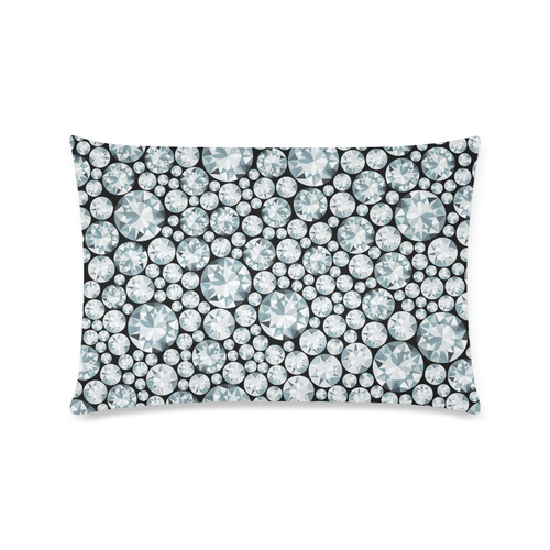 Luxurious white Diamond Pattern Custom Zippered Pillow Case 16"x24"(Twin Sides)
