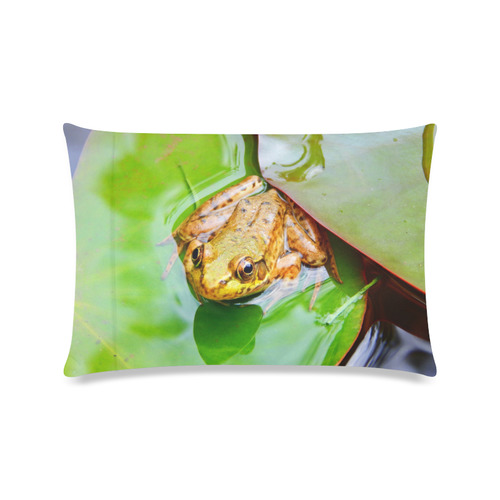Frog on a Lily-pad Custom Zippered Pillow Case 16"x24"(Twin Sides)