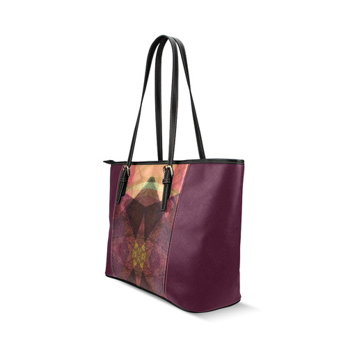 Purple Pink PATTERN GARDEN NO5C-Design-7_ Leather Tote Bag/Small (Model 1640)