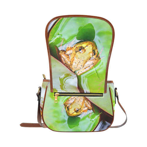 Frog on a Lily-pad Saddle Bag/Small (Model 1649) Full Customization