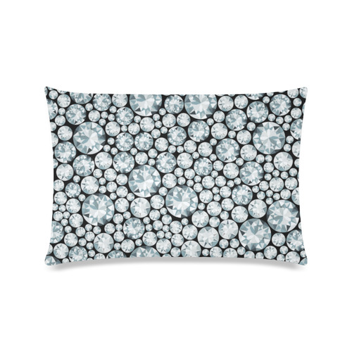 Luxurious white Diamond Pattern Custom Zippered Pillow Case 16"x24"(Twin Sides)